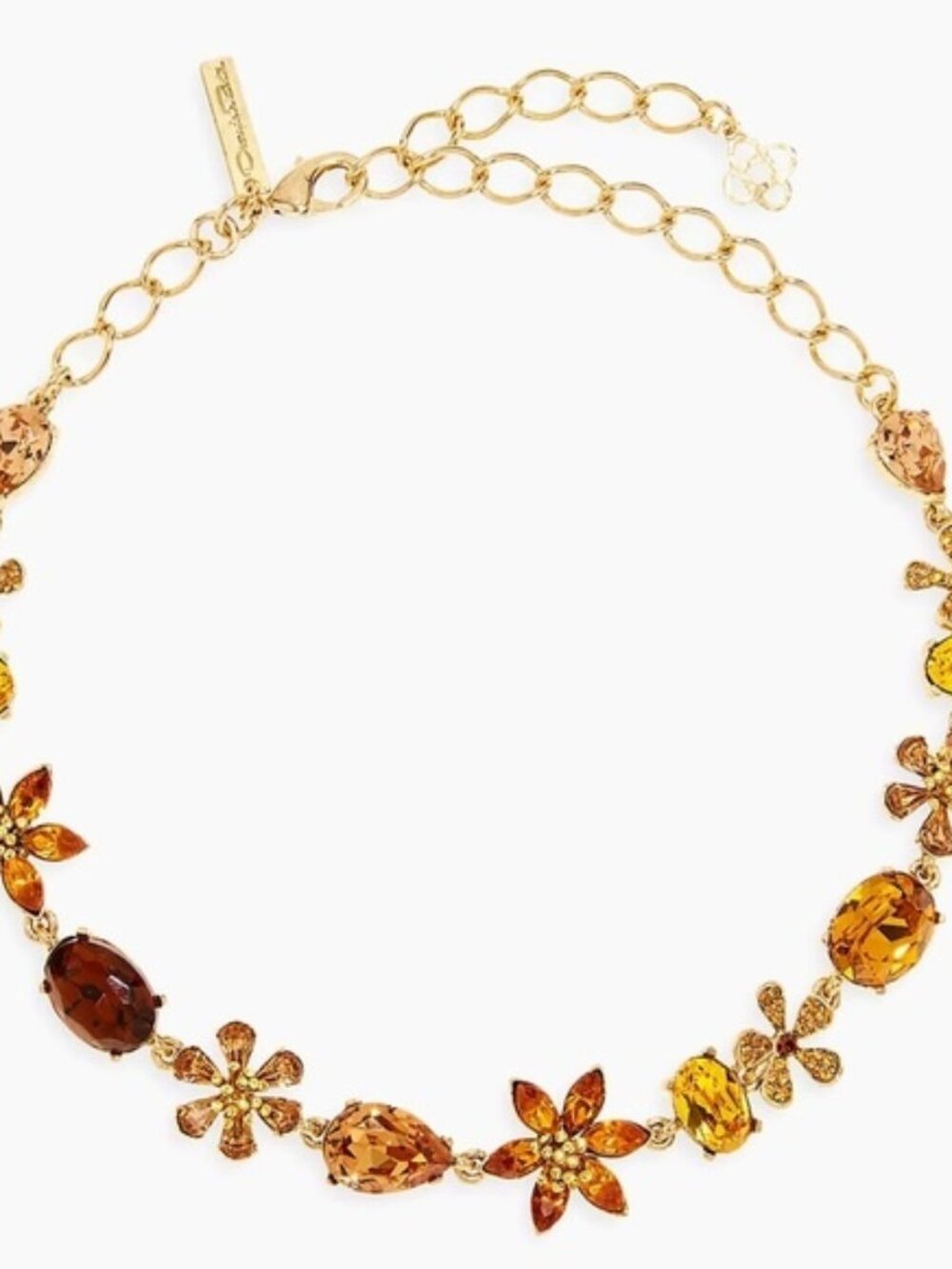 Oscar de la Renta Goldtone & Glass Crystal Flower Collar Necklace